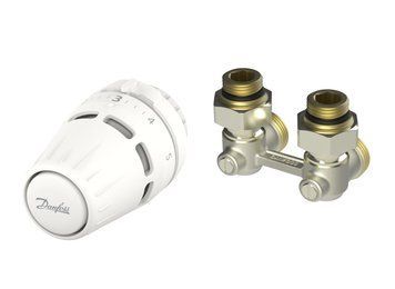 Комплект термостатический Danfoss Regus RA + RLV-KB, Н-образный, нижнее подкл, 1/2", угловой 015G5309 фото