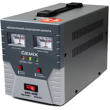 Стабілізатор напруги Gemix GMX-1000, 700Вт, релейний, стрілочний (GMX-1000) 276000 фото
