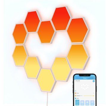 Набір настінних світильників Govee H6061 Glide Hexa Light Panels, 10шт, RGBIC, WI-FI/Bluetooth, білий B6061301 фото