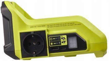 Інвертор напруги акумуляторний Ryobi Max Power RY36BI300A-0 36В 300/500Вт розетка 1х220В розʼєм 1хUSB 1хType-C 0.85кг без АКБ та ЗП 5133004893 фото
