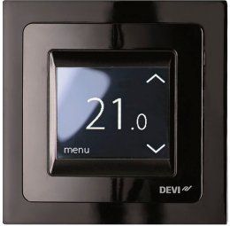 Терморегулятор Devi Devireg Touch +5...45 град. сенсорний вбудований дротовий датчик 16A 230В чорний 140F1069 фото