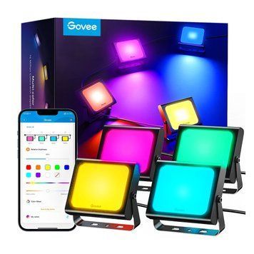 Набор настенных светильников Govee H7060 RGBICWW LED Smart Flood Lights Черный H7060311 фото