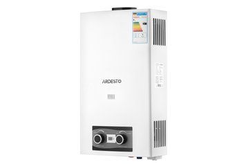 Газова колонка Ardesto X2, 10 л/хв., 20 кВт, розпалювання від батарейок, дисплей, білий TFGBH-10B-X2-WHITE фото
