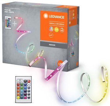 Лента светодиодная LEDVANCE FLEX 14W, 1300Lm, 5M RGB 3000K RC 4099854095443 фото