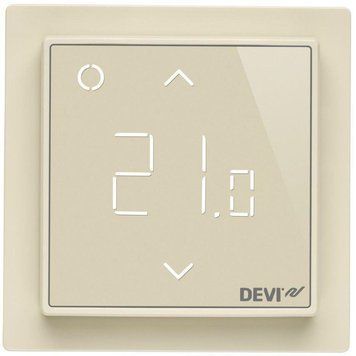 Терморегулятор Devi Devireg Smart +5...45 град. електронний Wi-Fi вбудований дротовий датчик 16A 230В слонова кістка 140F1142 фото