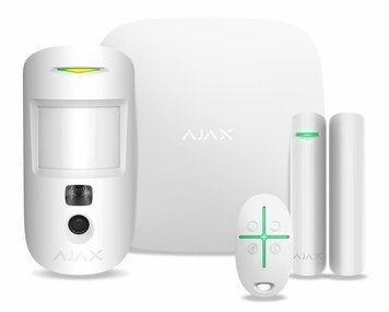 Комплект охоронної сигналізації Ajax HDR StarterKit Cam Plus, hub 2 plus, motioncam HDR, doorprotect, spacecontrol, jeweller, бездротовий, білий 000052843 фото