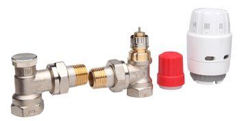 Комплект термостатичний Danfoss RAS-C2 + RA-N + RLV-S, H-подібний, нижнє підкл, RA, 1/2", кутовий 013G2219 фото