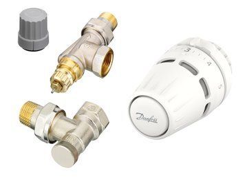Комплект термостатический Danfoss Regus RA-FN + RLV-S боковое подкл, 1/2" осевой 015G5311 фото