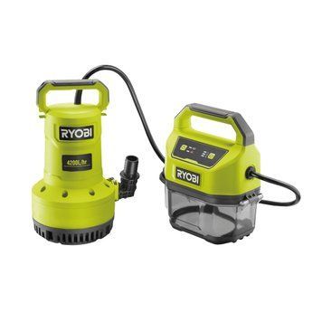 Насос для брудної та чистої води Ryobi ONE+ RY18SPA-0 18В 4200л/год висота перекачування 8м занурення 5м штуцер 1" таймер відключення захист сухого ходу 4кг без АКБ та ЗП 5133005778 фото
