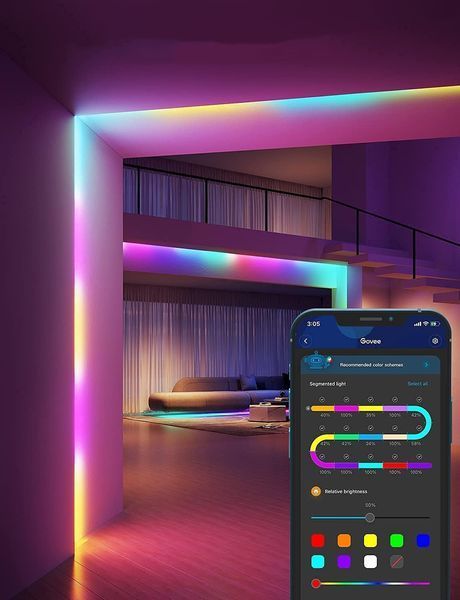 Стрічка світлодіодна розумна Govee H612A Strip Light S With Protective Coating, 5м, RGBICW, WI-FI/Bluetooth, білий H612ACD1 фото