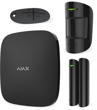 Комплект охоронної сигналізації Ajax StarterKit, hub, motionprotect, doorprotect, spacecontrol, jeweller, бездротовий, чорний (20287.56.BL1) 000001143 фото