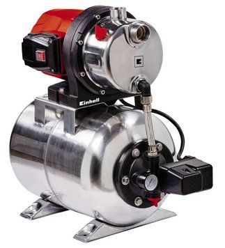 Насосна станція Einhell GC-WW 1250 NN, 1200 Вт, 5000 л&middot;год, бак 20 л, вис. 50 м, глиб. 8 м, нержавіюча сталь, 14.7 кг 4173490 фото