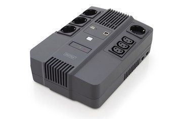 Джерело безперебійного живлення DIGITUS 600VA/360W, LED, RJ45, USB, 4xSchuko+3xC13 DN-170110 фото