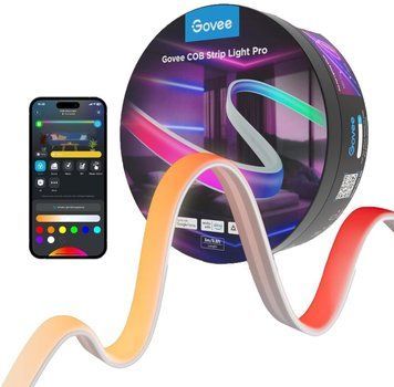Лента светодиодная умная Govee H61E5 COB Strip Light Pro, 3м, RGBIC+W, WI-FI/Bluetooth, білий H61E53D1 фото