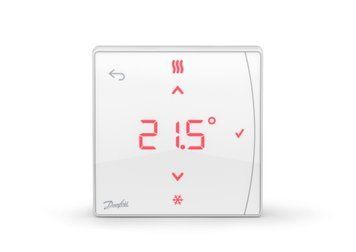 Терморегулятор Danfoss Icon2 Featured RT, IR датчик, +5...35 град.C, програмований, бездротовий, накладний, 3В, білий 088U2122 фото