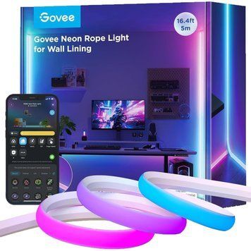 Лента светодиодная умная Govee H6641 Neon Rope Light for Wall Lining, 5м, RGBIC, WI-FI/Bluetooth, білий H66413D1 фото