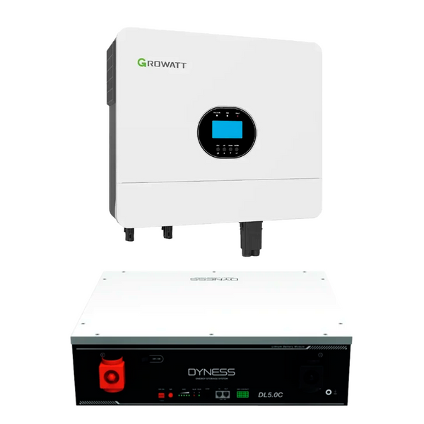 Комплект живлення з інвертором (hybrid) Growatt SPF 6000 ES Plus + АКБ Dyness DL5.0C 51.2В 5.12 кВт&bull;год 593292637493 фото