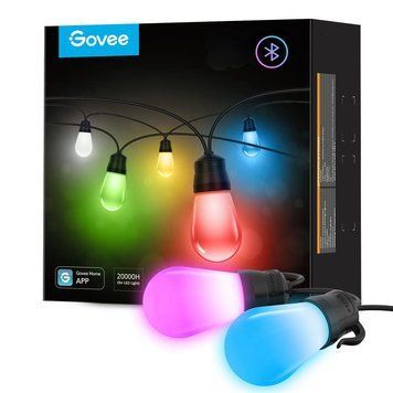 Набор светодиодных ламп Govee H7020 LEB Bulb String Lights, 15м, RGBIC/Warm White, WI-FI/Bluetooth, чорний H70203B1 фото