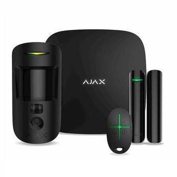 Комплект охоронної сигналізації Ajax HDR StarterKit Cam Plus, hub 2 plus, motioncam HDR, doorprotect, spacecontrol, jeweller, бездротовий, чорний 000052844 фото