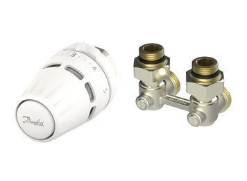 Комплект термостатический Danfoss Regus M30x1.5 + RLV-KB, H-образный, нижнее подкл, 1/2", угловой 015G5307 фото