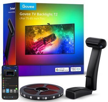 Набір адаптивного підсвічування Govee H605C Envisual TV Backlight T2 with Dual Cameras 75-85ʼ, RGBIC, WI-FI/Bluetooth, чорний H605C312 фото